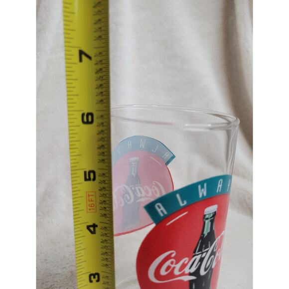 VTG 90s COKE Always Coca-Cola Graphic Logo Print Drinking Glasses✨️Set of 5 - Picture 6 of 8